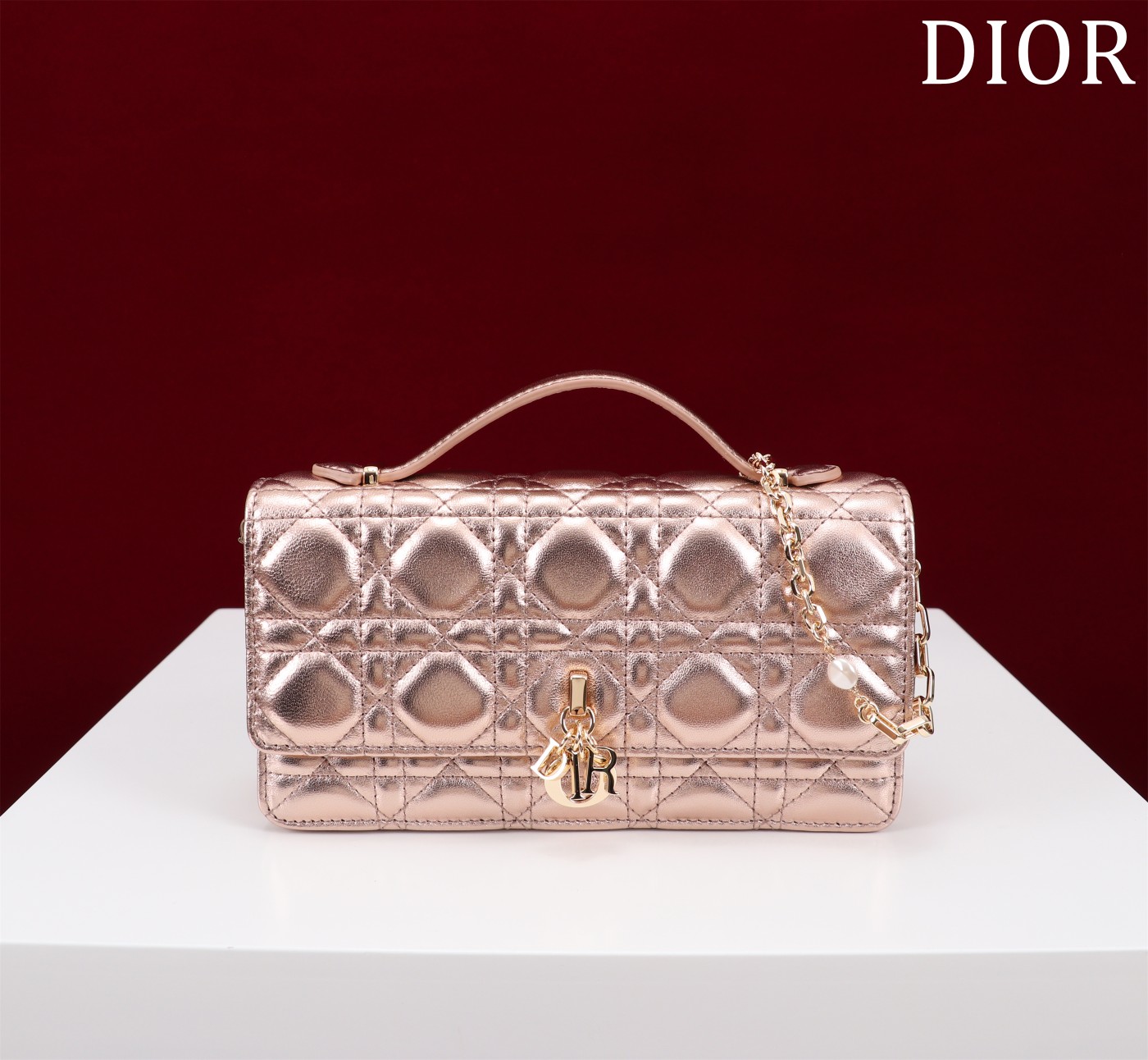 My Dior Mini Bag Gold Cannage Lambskin